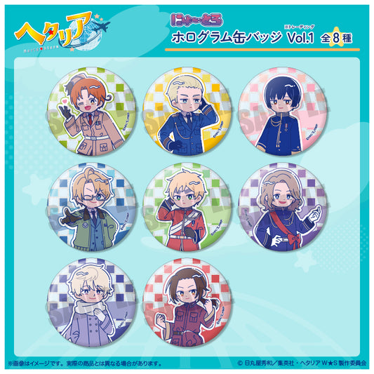 「ヘタリア World★Stars」 にゅ〜とろ ホログラム缶バッジ Vol.1