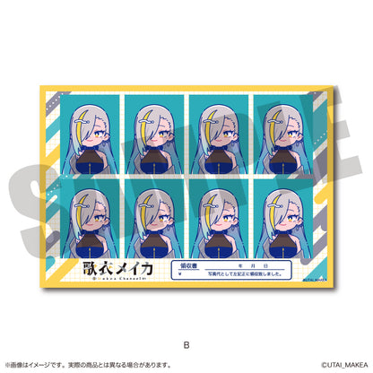 「歌衣メイカ × にゅ〜とろ」証明写真風ステッカー